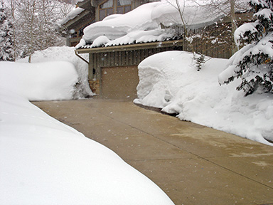 A heated driveway in the mountains.
